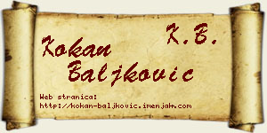 Kokan Baljković vizit kartica